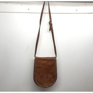 MAURO GOVERNA Brown Leather Shoulder Bag MESSENGER purse pouch vintage small VTG